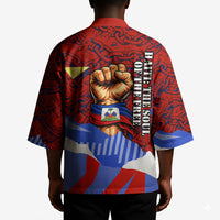 Haiti Flag Day Soul Of The Free L Union Fait La Force Kimono Peace Dove And Power Fist Art With Hibiscus And Broken Chains