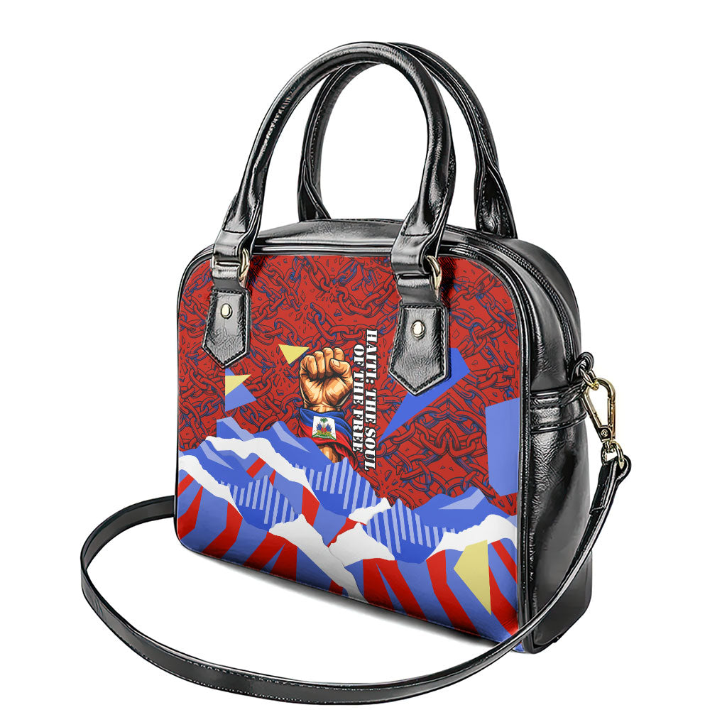 Haiti Flag Day Soul Of The Free L Union Fait La Force Shoulder Handbag Peace Dove And Power Fist Art With Hibiscus And Broken Chains