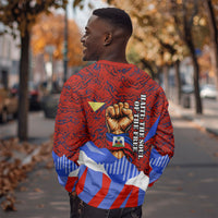 Haiti Flag Day Soul Of The Free L Union Fait La Force Sweatshirt Peace Dove And Power Fist Art With Hibiscus And Broken Chains