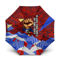 Haiti Flag Day Soul Of The Free L Union Fait La Force Umbrella Peace Dove And Power Fist Art With Hibiscus And Broken Chains