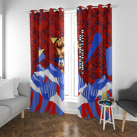 Haiti Flag Day Soul Of The Free L Union Fait La Force Window Curtain Peace Dove And Power Fist Art With Hibiscus And Broken Chains