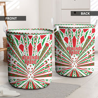 Burundi Pride Beat Of 1962 Independence Day Laundry Basket Traditional Karyenda Drummer Art With Flag Sunburst Design