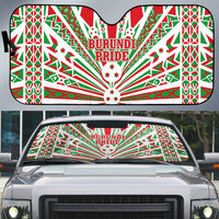 Burundi Pride Beat Of 1962 Independence Day Auto Sun Shade Traditional Karyenda Drummer Art With Flag Sunburst Design