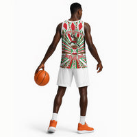 Burundi Pride Beat Of 1962 Independence Day Basketball Jersey Traditional Karyenda Drummer Art With Flag Sunburst Design