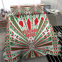 Burundi Pride Beat Of 1962 Independence Day Bedding Set Traditional Karyenda Drummer Art With Flag Sunburst Design