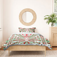 Burundi Pride Beat Of 1962 Independence Day Bedding Set Traditional Karyenda Drummer Art With Flag Sunburst Design