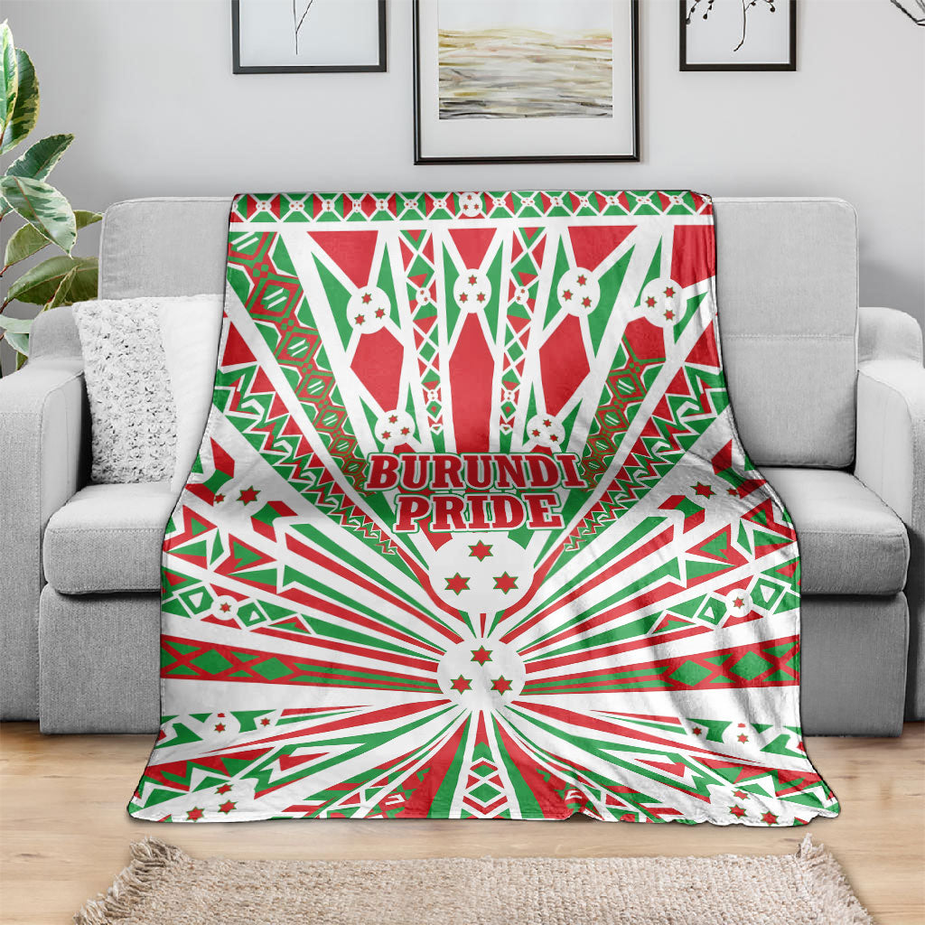 Burundi Pride Beat Of 1962 Independence Day Blanket Traditional Karyenda Drummer Art With Flag Sunburst Design
