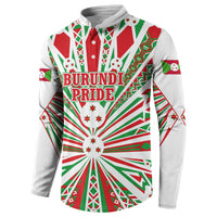 Burundi Pride Beat Of 1962 Independence Day Button Sweatshirt Traditional Karyenda Drummer Art With Flag Sunburst Design