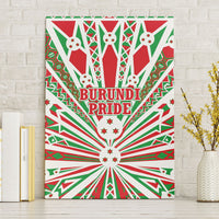 Burundi Pride Beat Of 1962 Independence Day Canvas Wall Art Traditional Karyenda Drummer Art With Flag Sunburst Design