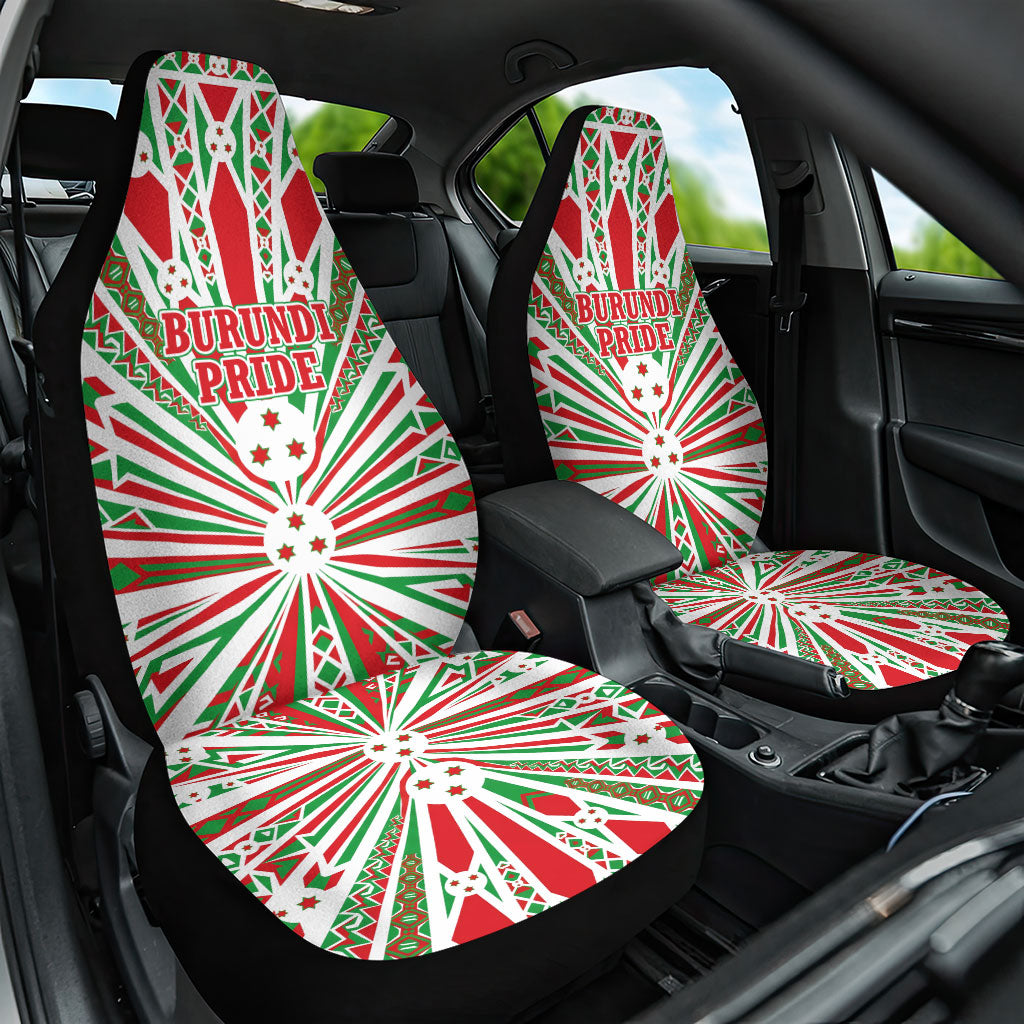 Burundi Pride Beat Of 1962 Independence Day Car Seat Cover Traditional Karyenda Drummer Art With Flag Sunburst Design