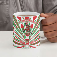 Burundi Pride Beat Of 1962 Independence Day Ceramic Mug Traditional Karyenda Drummer Art With Flag Sunburst Design