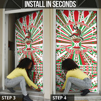 Burundi Pride Beat Of 1962 Independence Day Door Cover Traditional Karyenda Drummer Art With Flag Sunburst Design