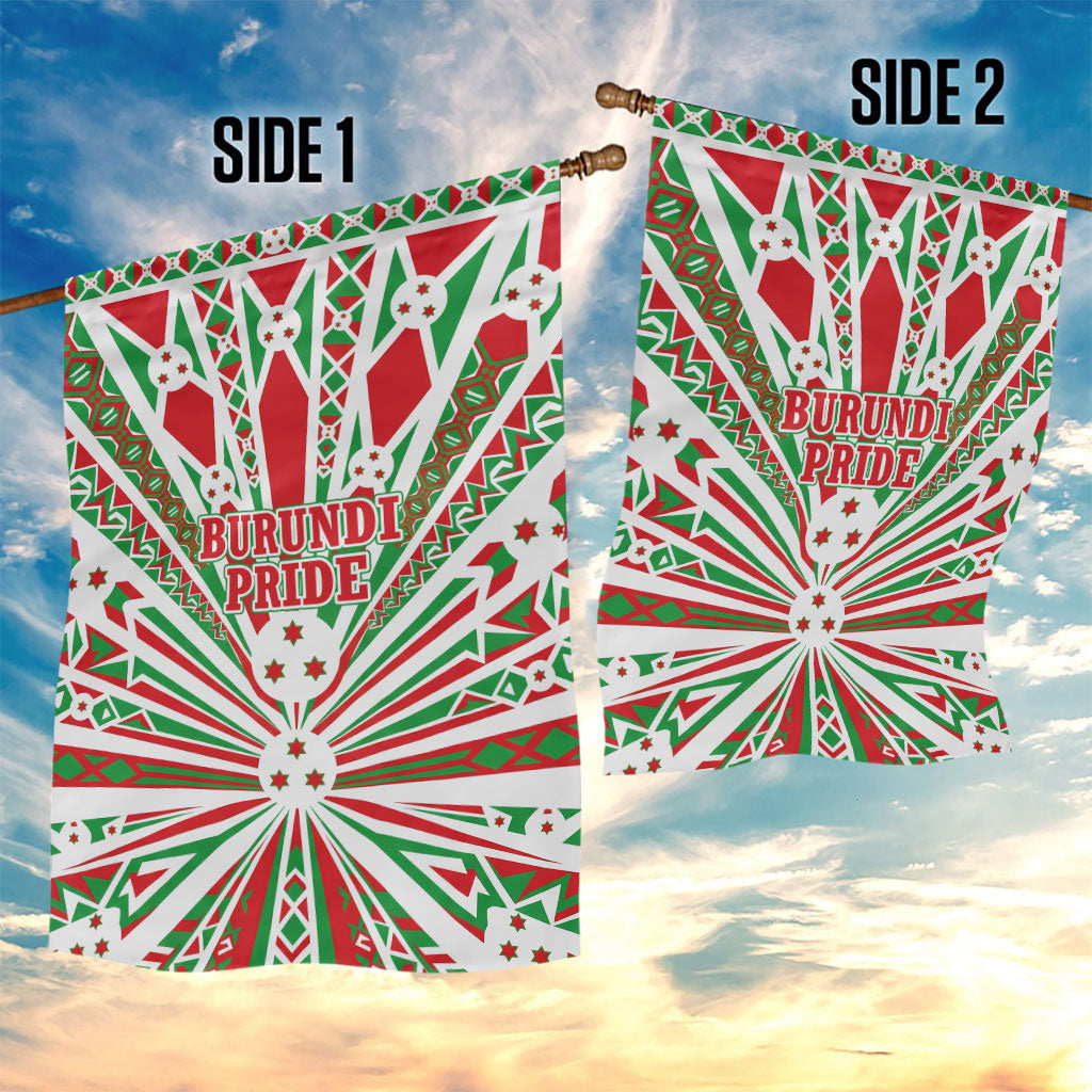 Burundi Pride Beat Of 1962 Independence Day Garden Flag Traditional Karyenda Drummer Art With Flag Sunburst Design