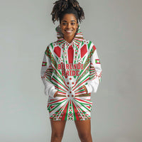 Burundi Pride Beat Of 1962 Independence Day Hoodie Dress Traditional Karyenda Drummer Art With Flag Sunburst Design