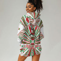 Burundi Pride Beat Of 1962 Independence Day Hoodie Dress Traditional Karyenda Drummer Art With Flag Sunburst Design