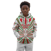 Burundi Pride Beat Of 1962 Independence Day Kid Hoodie Traditional Karyenda Drummer Art With Flag Sunburst Design