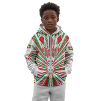 Burundi Pride Beat Of 1962 Independence Day Kid Hoodie Traditional Karyenda Drummer Art With Flag Sunburst Design