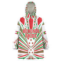 Burundi Pride Beat Of 1962 Independence Day Kid Wearable Blanket Hoodie Traditional Karyenda Drummer Art With Flag Sunburst Design