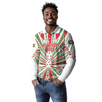 Burundi Pride Beat Of 1962 Independence Day Long Sleeve Polo Shirt Traditional Karyenda Drummer Art With Flag Sunburst Design