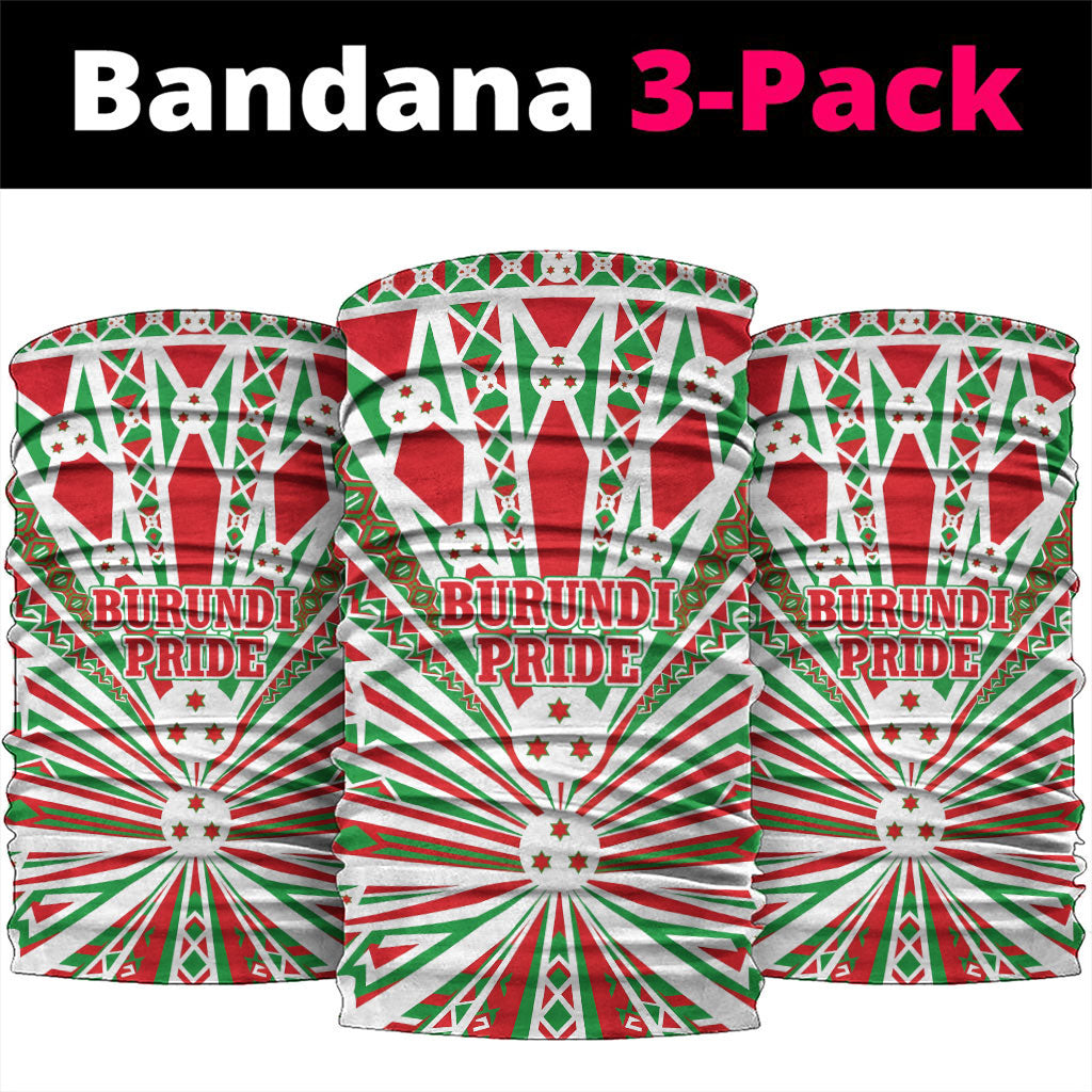Burundi Pride Beat Of 1962 Independence Day Neck Gaiter Traditional Karyenda Drummer Art With Flag Sunburst Design
