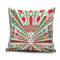 Burundi Pride Beat Of 1962 Independence Day Pillow Cover Traditional Karyenda Drummer Art With Flag Sunburst Design