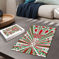 Burundi Pride Beat Of 1962 Independence Day Puzzle Traditional Karyenda Drummer Art With Flag Sunburst Design