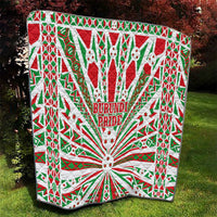 Burundi Pride Beat Of 1962 Independence Day Quilt Traditional Karyenda Drummer Art With Flag Sunburst Design