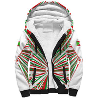 Burundi Pride Beat Of 1962 Independence Day Sherpa Hoodie Traditional Karyenda Drummer Art With Flag Sunburst Design