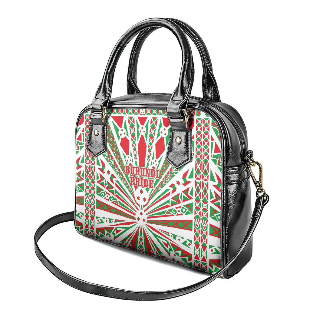 Burundi Pride Beat Of 1962 Independence Day Shoulder Handbag Traditional Karyenda Drummer Art With Flag Sunburst Design