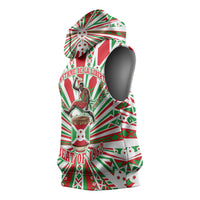 Burundi Pride Beat Of 1962 Independence Day Sleeveless Hoodie Traditional Karyenda Drummer Art With Flag Sunburst Design