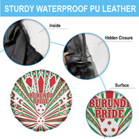 Burundi Pride Beat Of 1962 Independence Day Spare Tire Cover Traditional Karyenda Drummer Art With Flag Sunburst Design