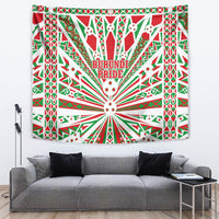 Burundi Pride Beat Of 1962 Independence Day Tapestry Traditional Karyenda Drummer Art With Flag Sunburst Design