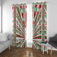 Burundi Pride Beat Of 1962 Independence Day Window Curtain Traditional Karyenda Drummer Art With Flag Sunburst Design