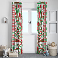 Burundi Pride Beat Of 1962 Independence Day Window Curtain Traditional Karyenda Drummer Art With Flag Sunburst Design