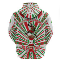 Burundi Pride Beat Of 1962 Independence Day Zip Hoodie Traditional Karyenda Drummer Art With Flag Sunburst Design