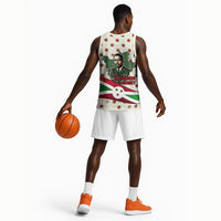 Burundi 1st July Independence Day Basketball Jersey Patriotic Flag Portrait Art - Geometric Star Pattern