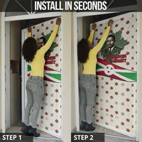 Burundi 1st July Independence Day Door Cover Patriotic Flag Portrait Art - Geometric Star Pattern