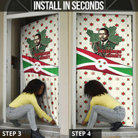 Burundi 1st July Independence Day Door Cover Patriotic Flag Portrait Art - Geometric Star Pattern