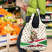 Burundi 1st July Independence Day Grocery Bag Patriotic Flag Portrait Art - Geometric Star Pattern