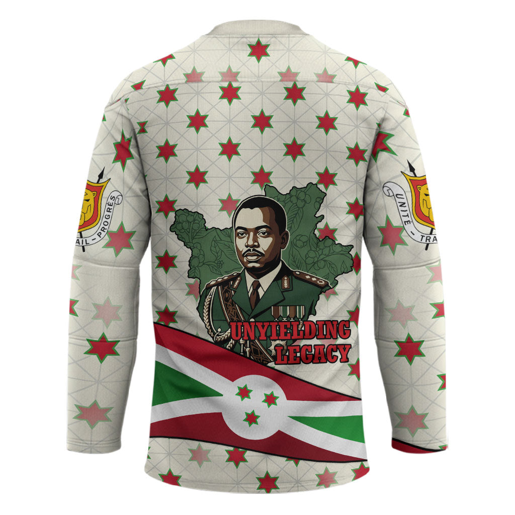 Burundi 1st July Independence Day Hockey Jersey Patriotic Flag Portrait Art - Geometric Star Pattern
