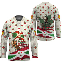 Burundi 1st July Independence Day Hockey Jersey Patriotic Flag Portrait Art - Geometric Star Pattern