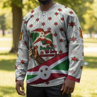 Burundi 1st July Independence Day Hockey Jersey Patriotic Flag Portrait Art - Geometric Star Pattern