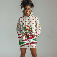 Burundi 1st July Independence Day Hoodie Dress Patriotic Flag Portrait Art - Geometric Star Pattern