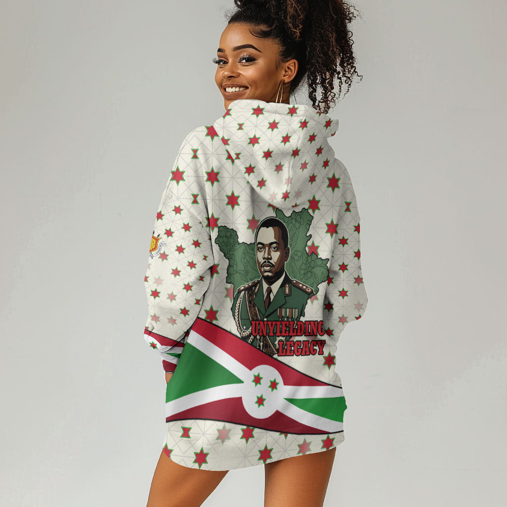 Burundi 1st July Independence Day Hoodie Dress Patriotic Flag Portrait Art - Geometric Star Pattern