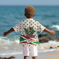 Burundi 1st July Independence Day Kid Hawaiian Shirt Patriotic Flag Portrait Art - Geometric Star Pattern
