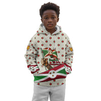 Burundi 1st July Independence Day Kid Hoodie Patriotic Flag Portrait Art - Geometric Star Pattern