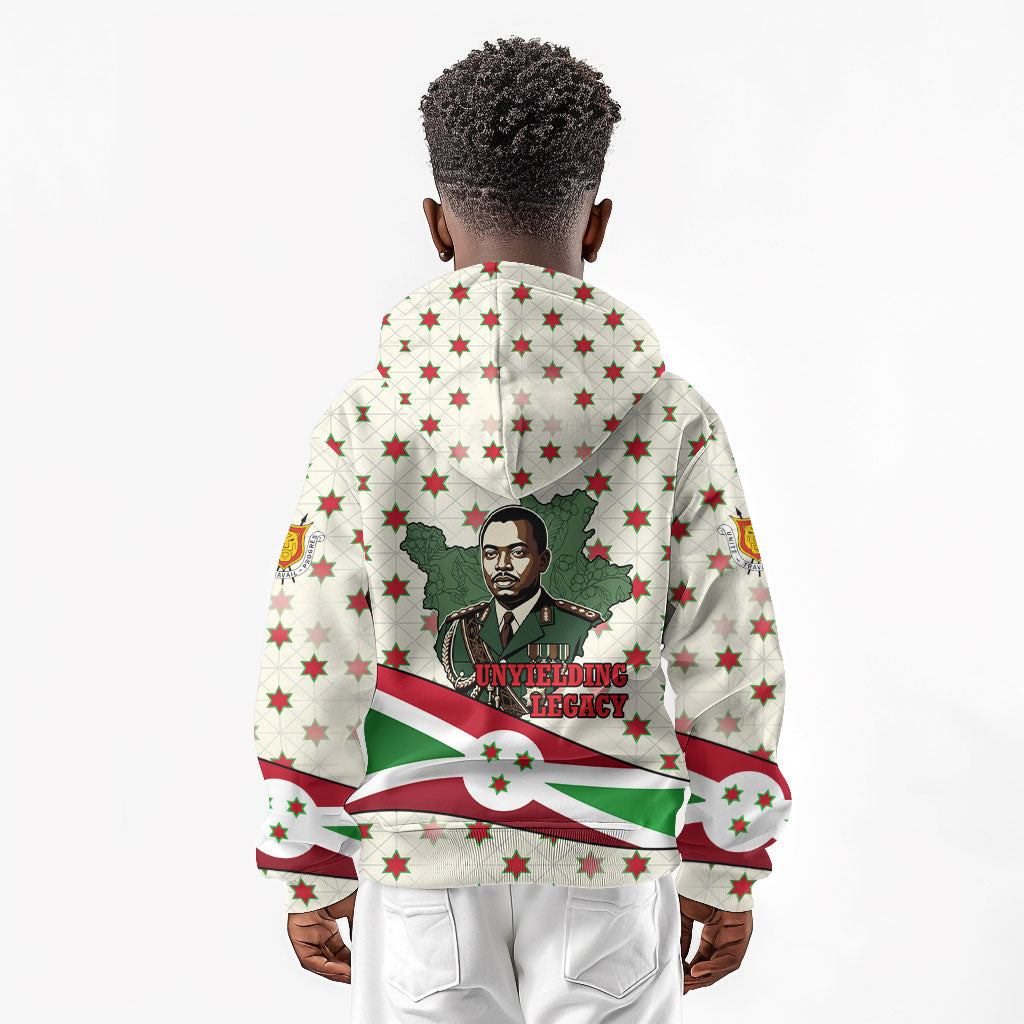 Burundi 1st July Independence Day Kid Hoodie Patriotic Flag Portrait Art - Geometric Star Pattern