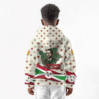 Burundi 1st July Independence Day Kid Hoodie Patriotic Flag Portrait Art - Geometric Star Pattern