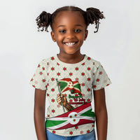 Burundi 1st July Independence Day Kid T shirt Patriotic Flag Portrait Art - Geometric Star Pattern