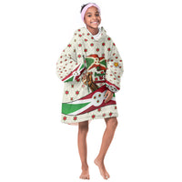 Burundi 1st July Independence Day Kid Wearable Blanket Hoodie Patriotic Flag Portrait Art - Geometric Star Pattern